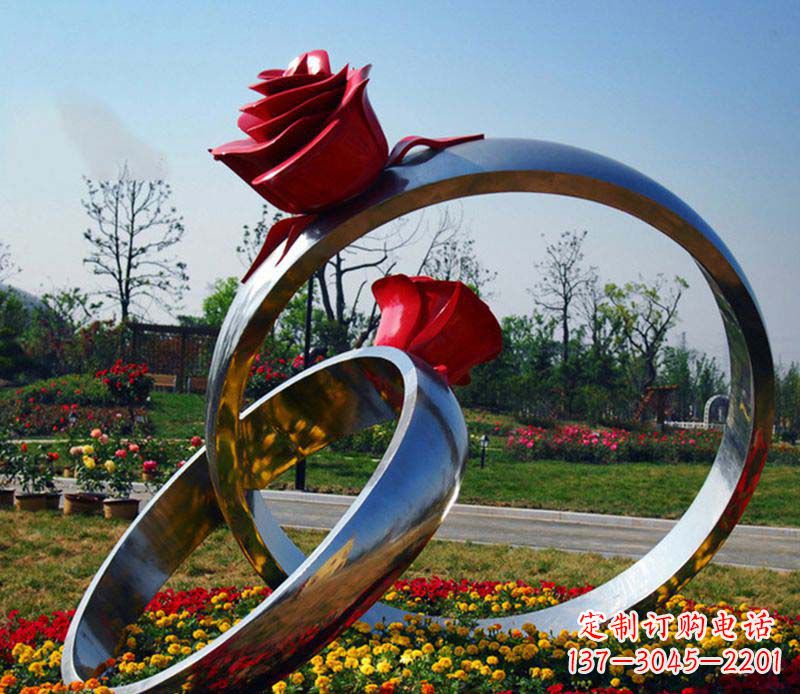 菏泽不锈钢玫瑰戒指精美的艺术品