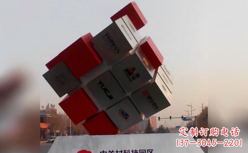 菏泽不锈钢魔方雕塑艺术精灵的精彩表现