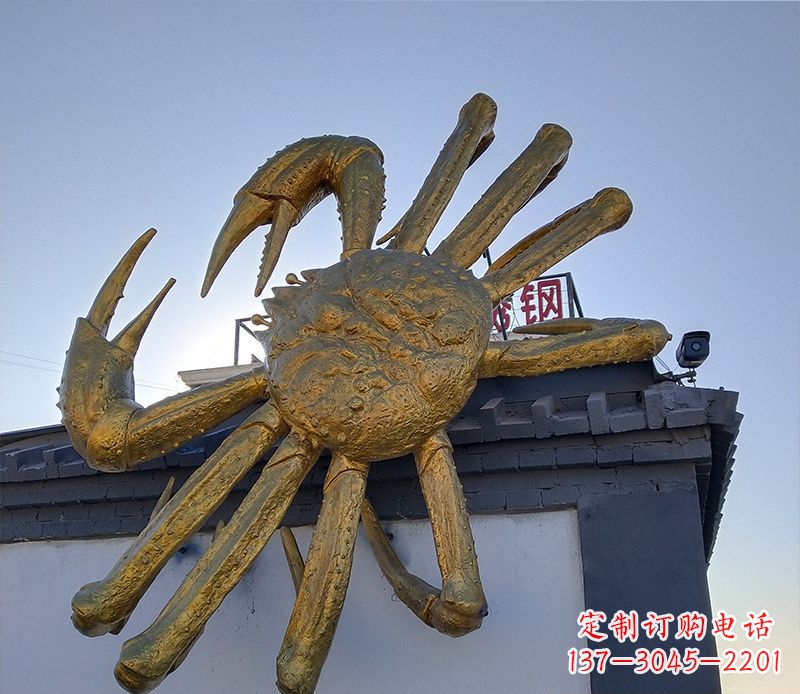 菏泽不锈钢螃蟹雕塑精美而又经久不衰