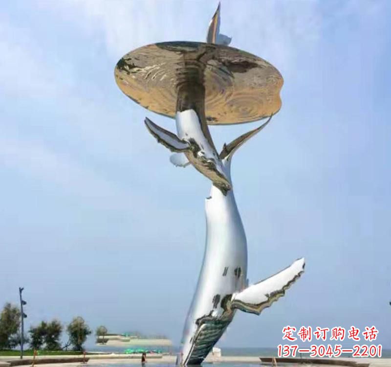 菏泽不锈钢抛光海豚雕塑