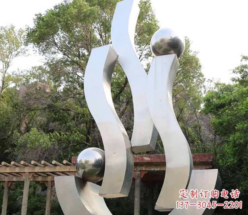 菏泽不锈钢飘带小区景观