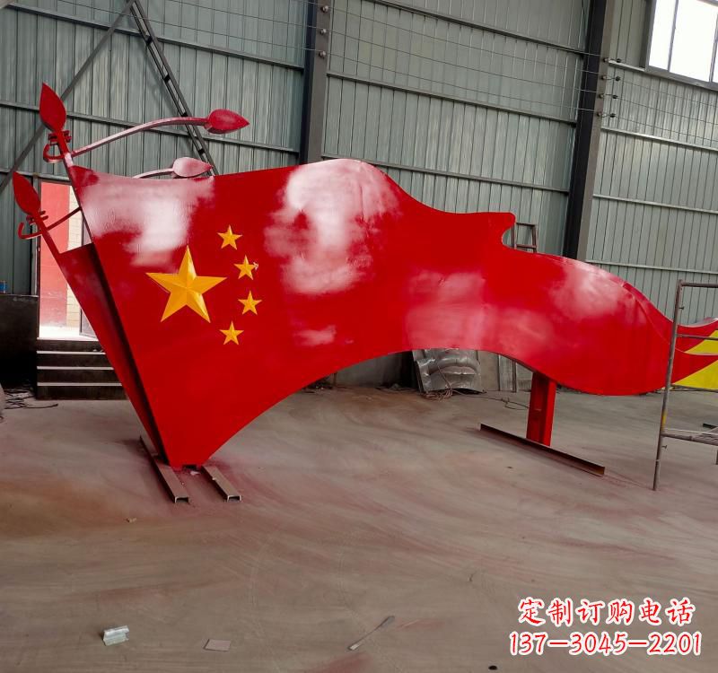 菏泽不锈钢拼接党旗雕塑