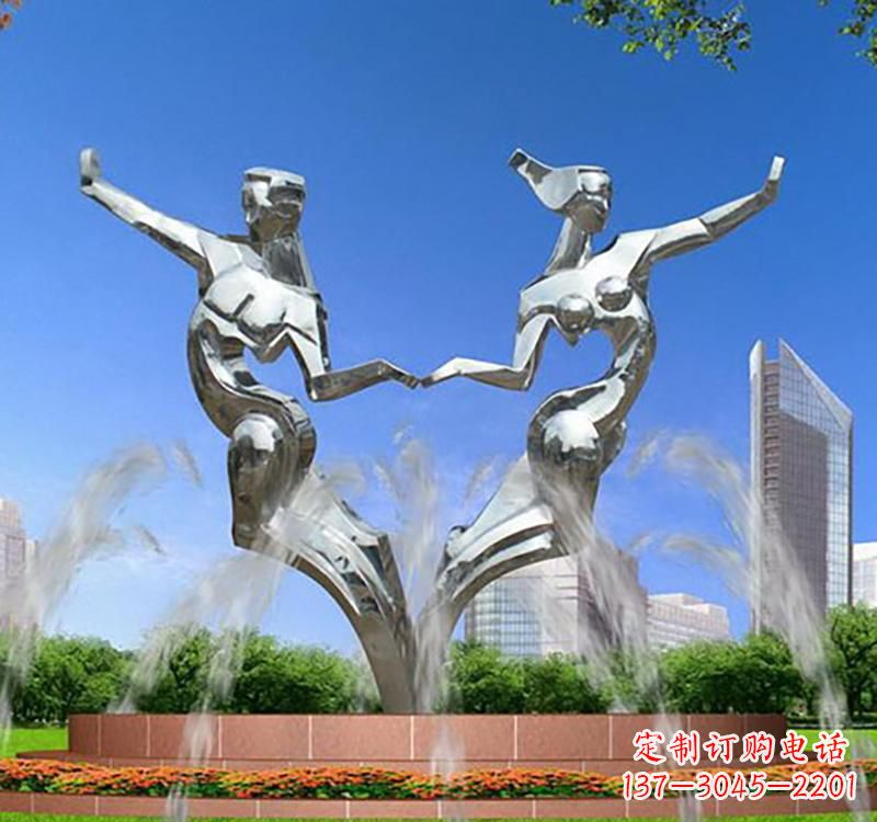 菏泽不锈钢情侣雕塑浪漫永恒的象征