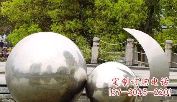 菏泽不锈钢球形地球月亮雕塑精美的艺术之作