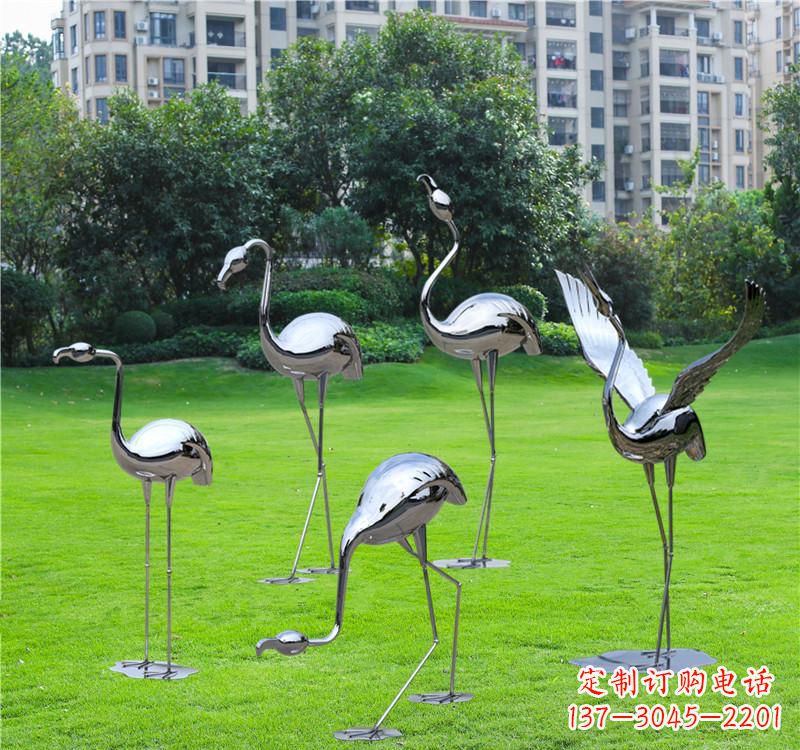 菏泽不锈钢仙鹤雕塑——传承中华文化精髓
