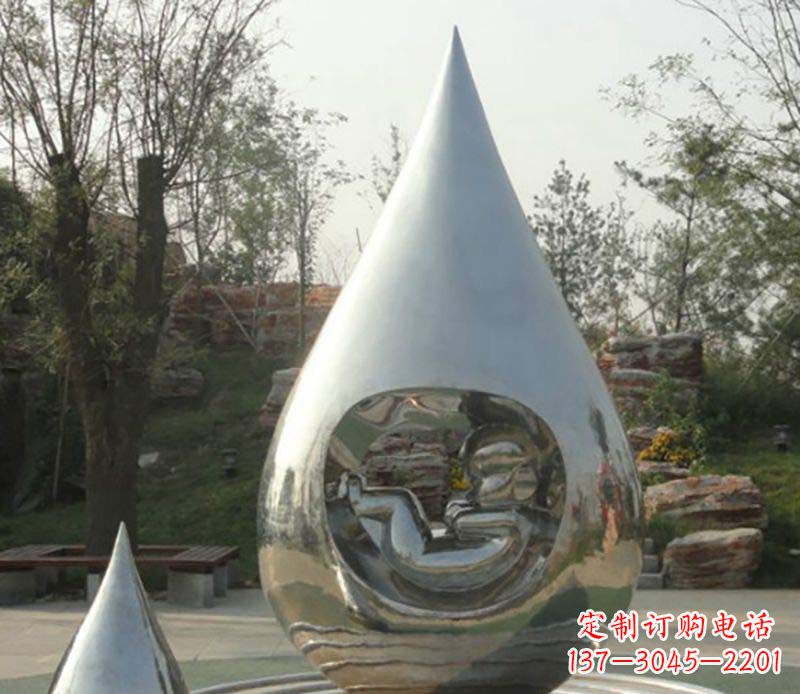 菏泽不锈钢水滴雕塑1