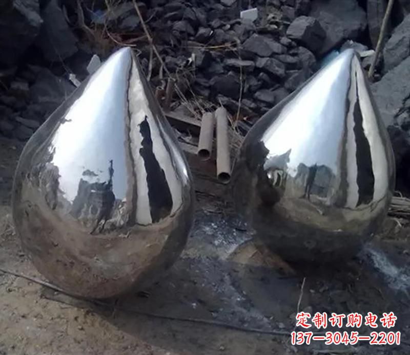 菏泽不锈钢水滴景观雕塑