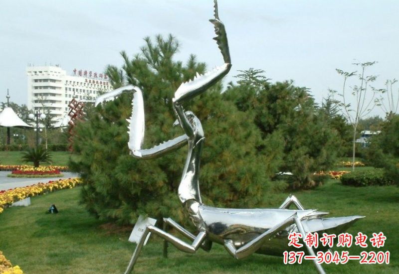 菏泽不锈钢螳螂雕塑艺术的精美结晶
