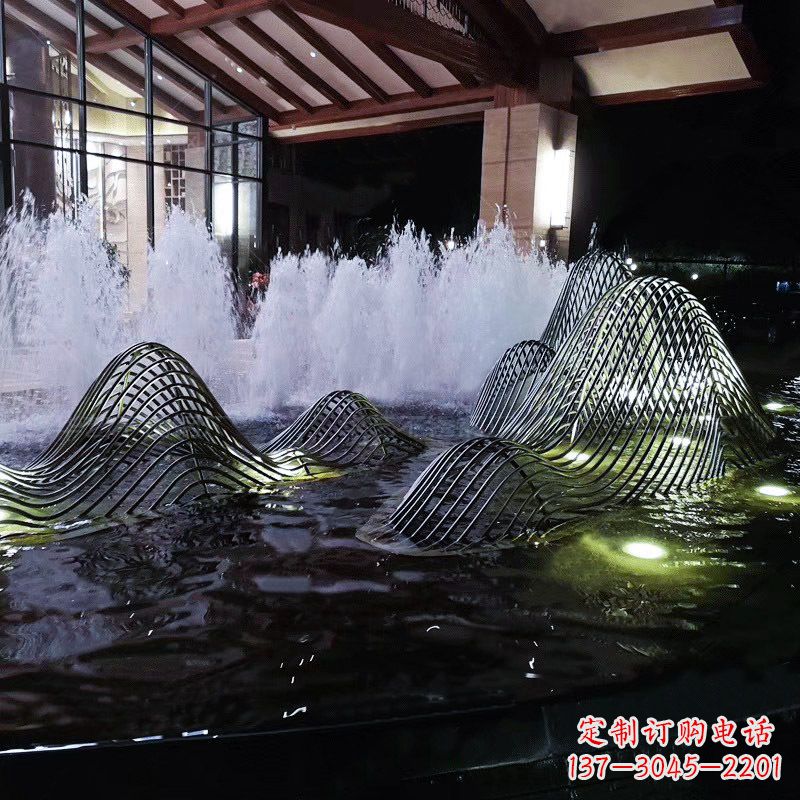菏泽不锈钢铁艺水景假山精美雕塑艺术