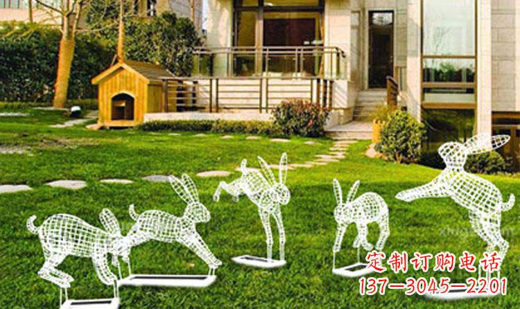 菏泽不锈钢兔子镂空雕塑