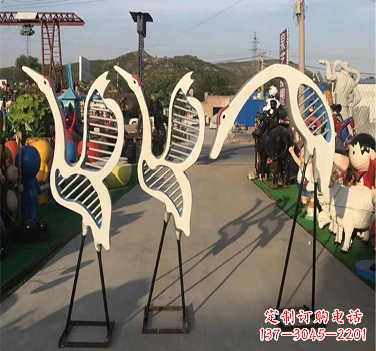 菏泽不锈钢仙鹤雕塑 (2)