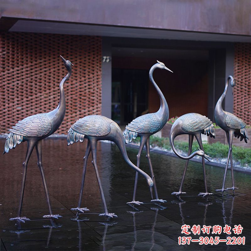 菏泽不锈钢仙鹤飞翔雕塑