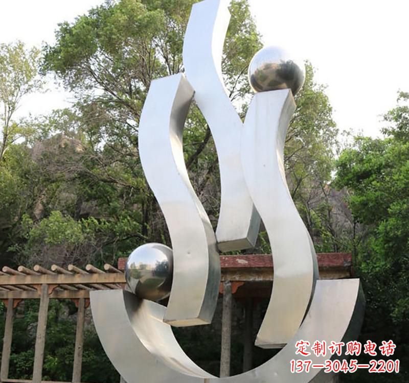 菏泽不锈钢小区“飘带雕塑”一种充满艺术气息的雕塑