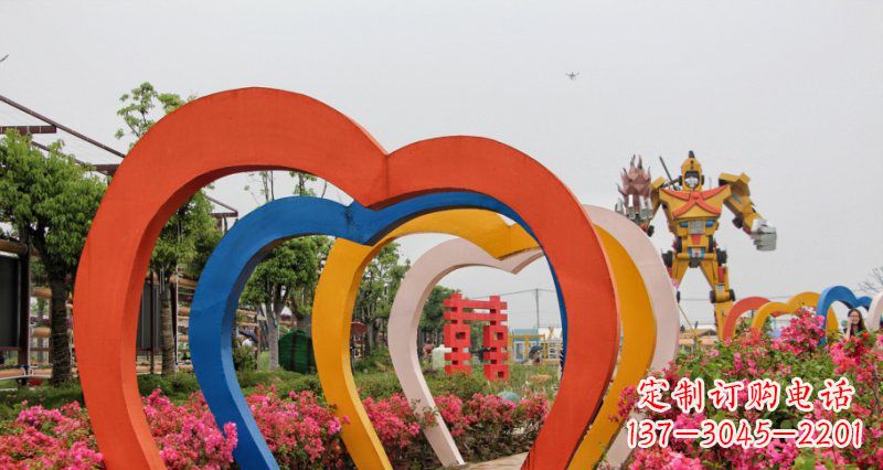 菏泽不锈钢心形拱门雕塑——浪漫之门
