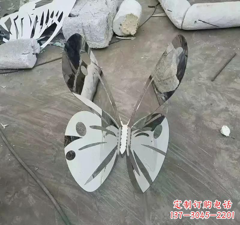 菏泽不锈钢园林蝴蝶雕塑精美的艺术之作