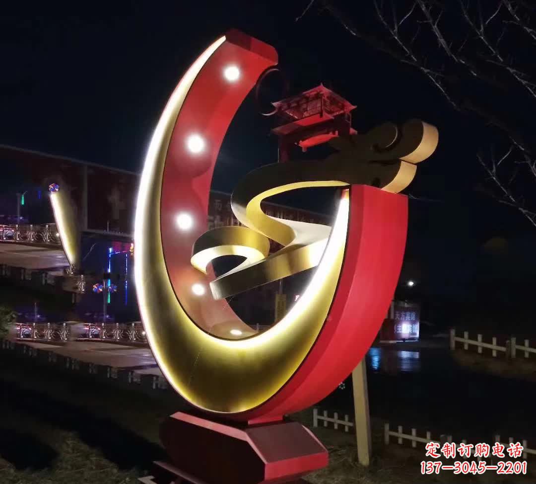 菏泽不锈钢月亮抽象雕塑——璀璨星空下的绝美艺术