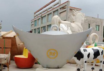 菏泽不锈钢元宝雕塑精美而珍贵