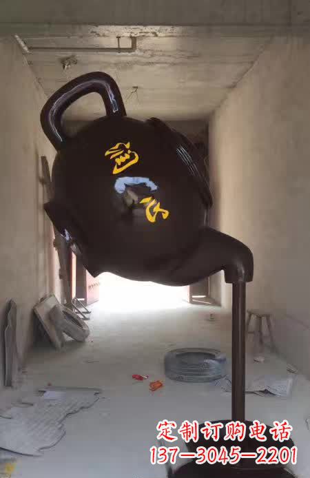 菏泽精美茶壶铜雕,让你赏心悦目
