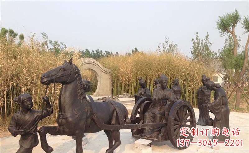 菏泽城市公园的马车雕塑