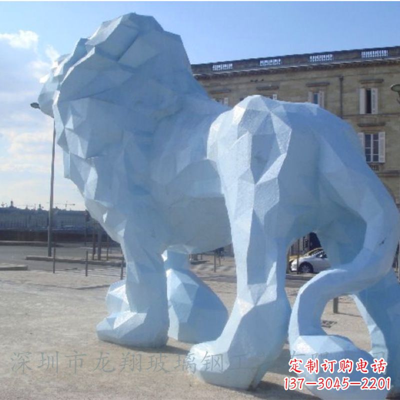 菏泽城市街道创意动物狮子景观雕塑摆件