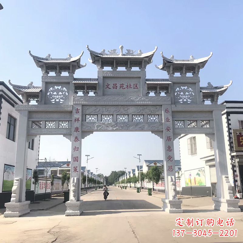 菏泽社区四柱雕塑——缅怀老北京的文化精髓