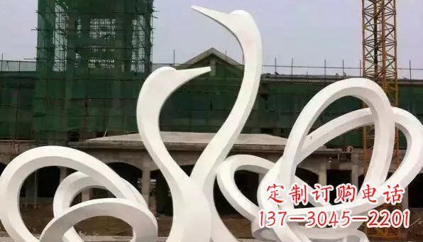 菏泽抽象不锈钢天鹅雕塑 (2)