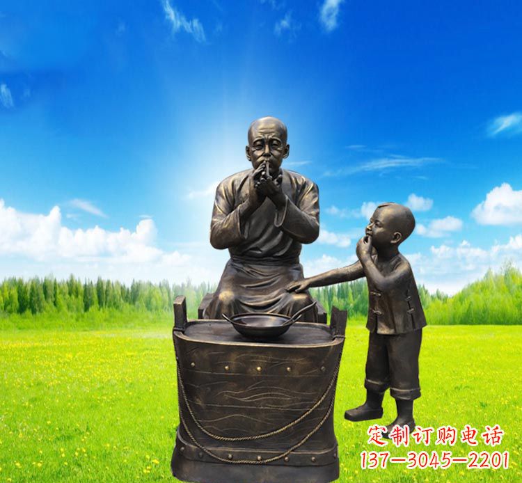 菏泽糖果小品铜雕吹糖人