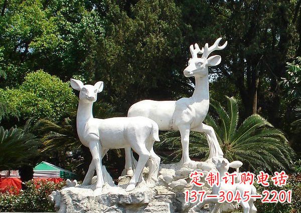 菏泽雕塑艺术——大理石公园小鹿石雕