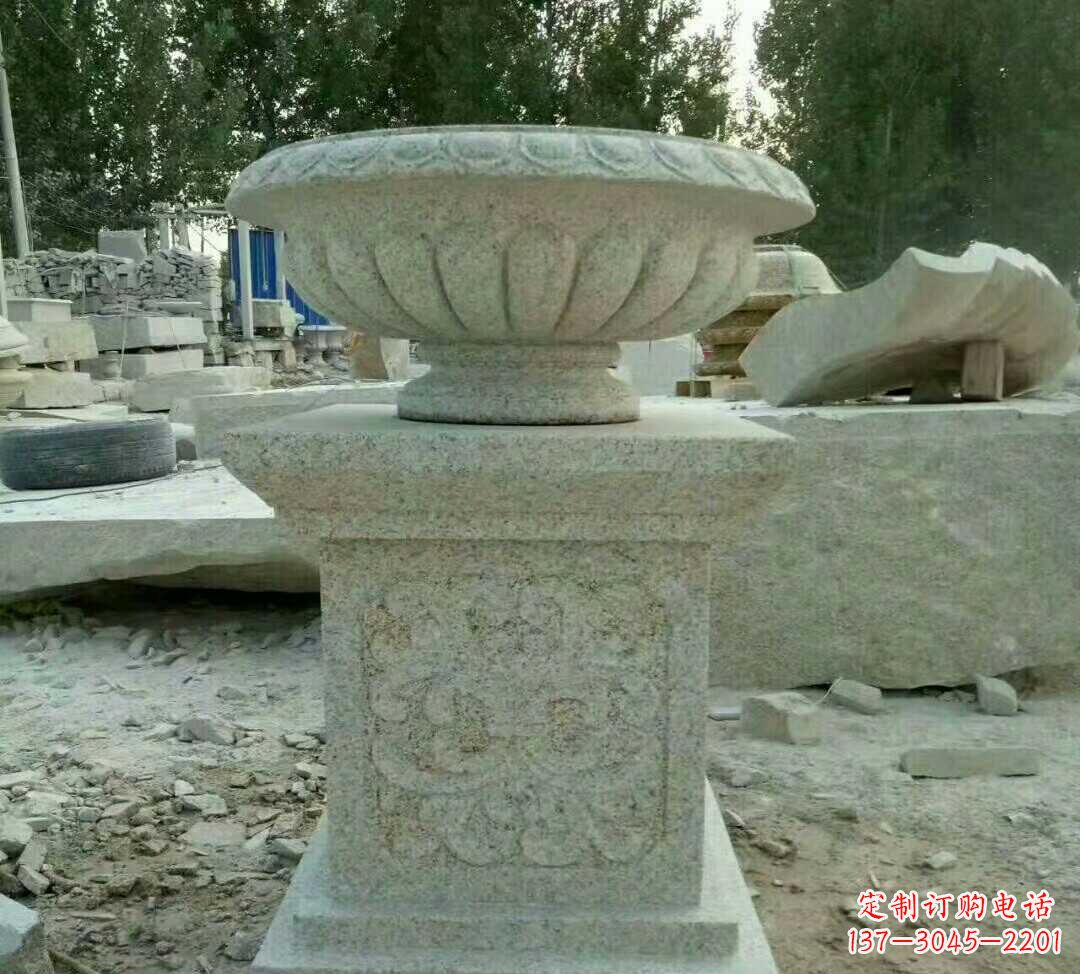 菏泽大理石花盆雕塑