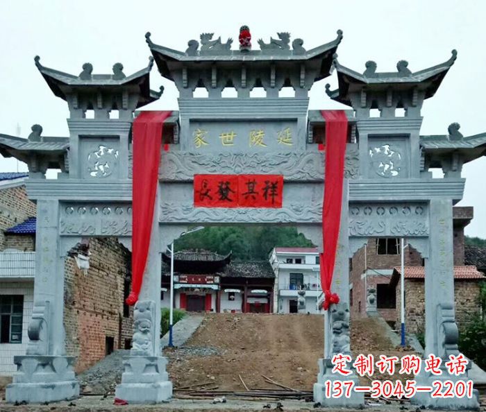 菏泽精美大理石牌坊雕塑