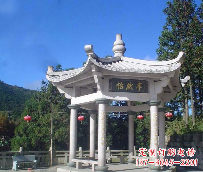 菏泽大理石凉亭石雕 (2)