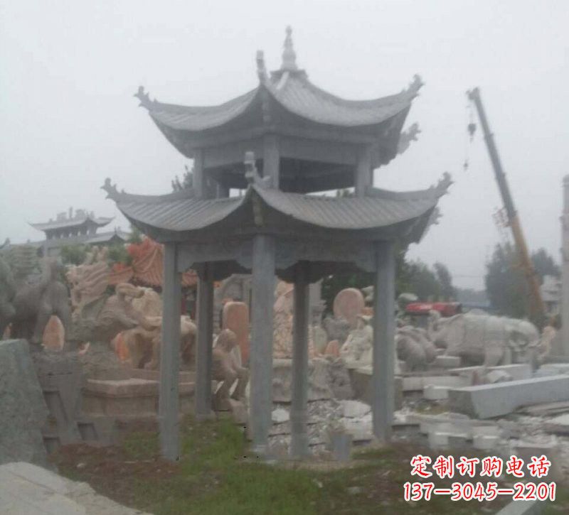 菏泽大理石六角凉亭石雕