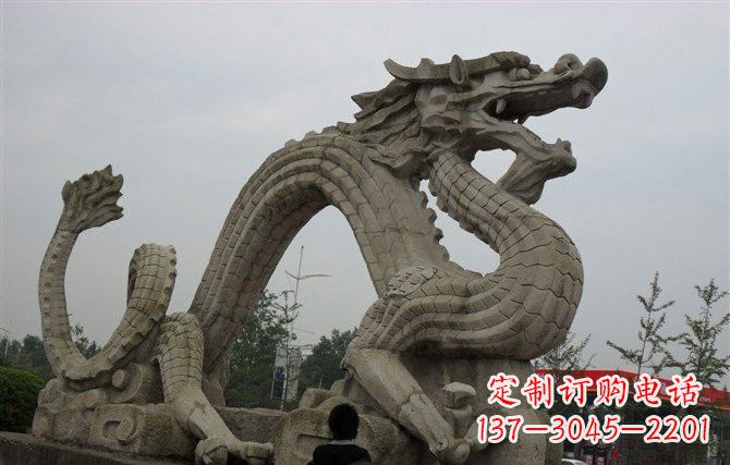 菏泽大理石龙雕塑 (2)