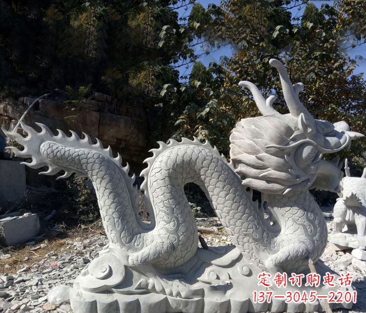 菏泽大理石龙雕塑