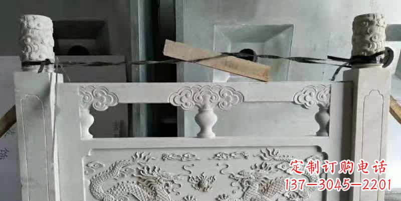 菏泽大理石龙浮雕栏板1