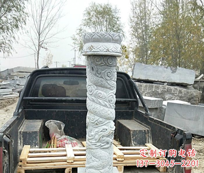 菏泽大理石龙柱雕塑
