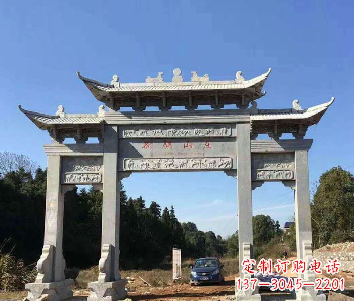 菏泽精美石雕牌坊雕塑
