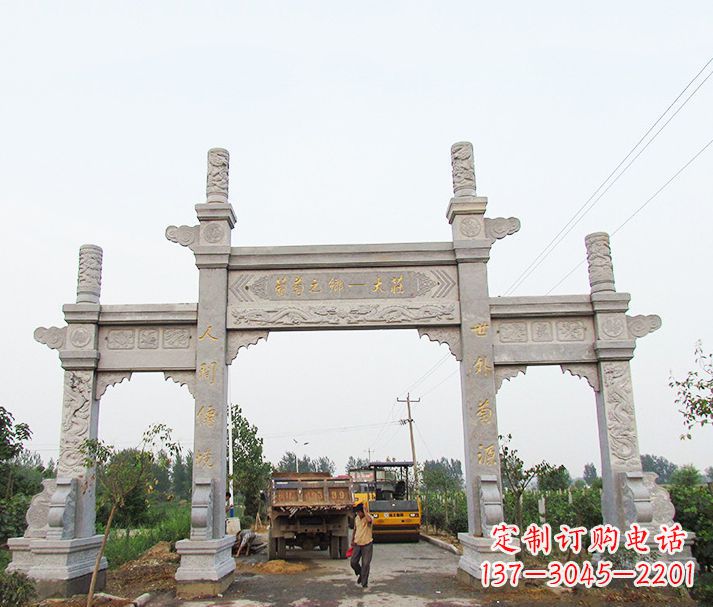 菏泽大理石牌坊石雕,艺术精髓永不凋零