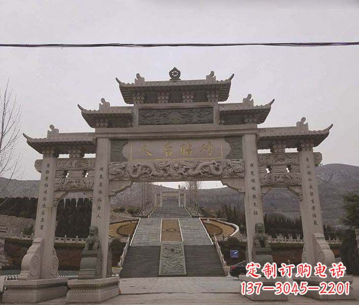 菏泽大理石牌坊石雕,精美别致,艺术魅力无限