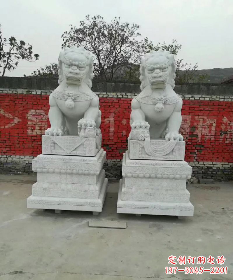 菏泽大理石狮子雕塑,精致而壮观