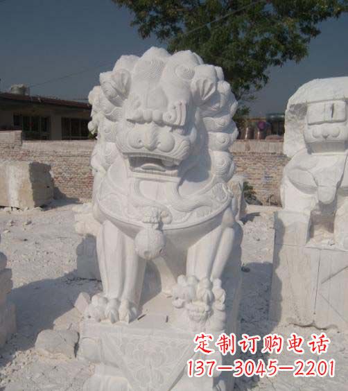 菏泽精美大理石狮子雕塑