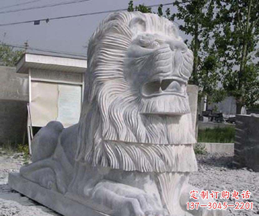 菏泽大理石西洋狮子石雕塑