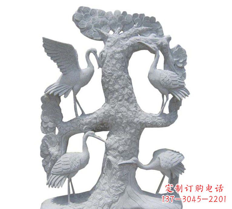 菏泽精美大理石松树雕塑