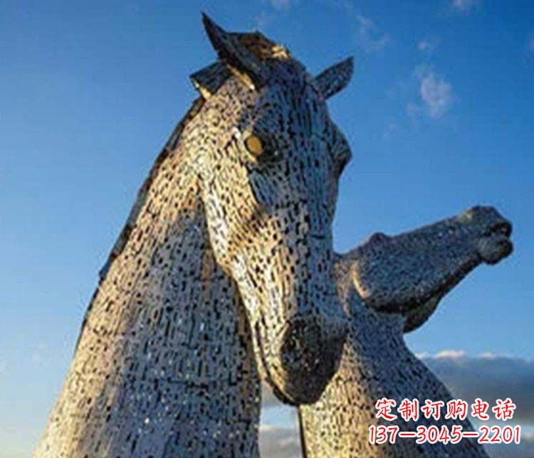 菏泽大型不锈钢抽象马雕塑