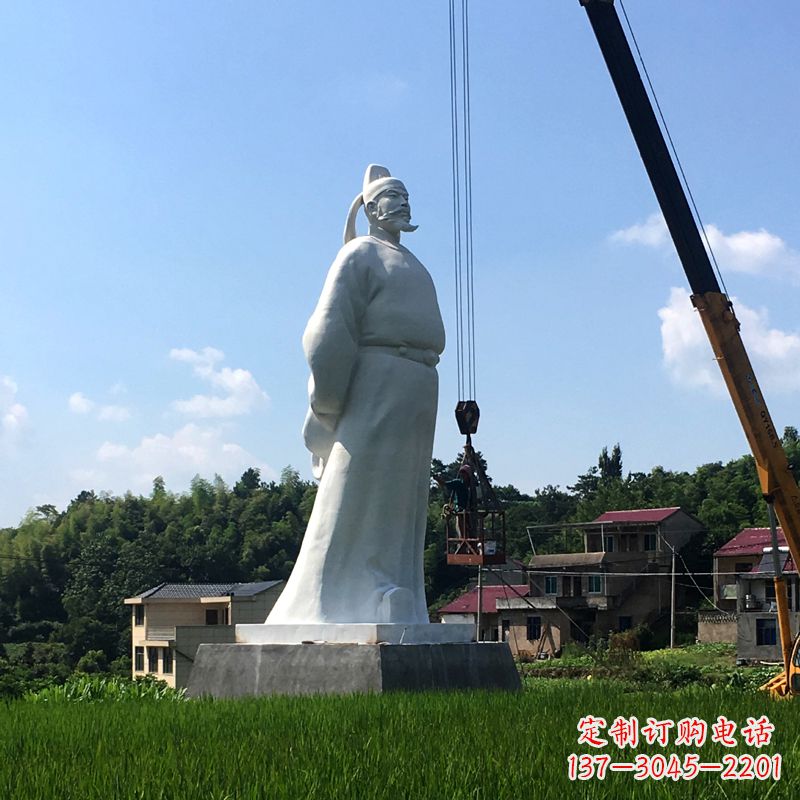 菏泽大型汉白玉诗仙李白石雕像-景区公园历史文化名人雕塑