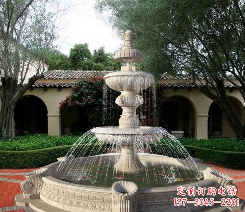 菏泽绚丽的喷泉石雕塑