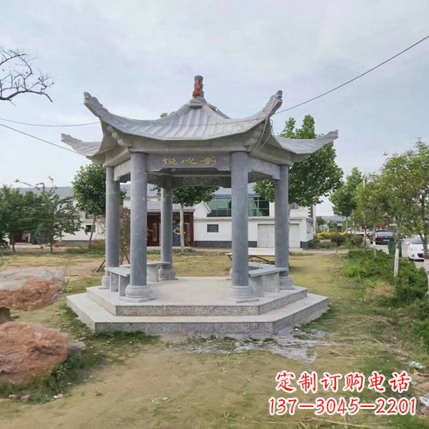 菏泽中领雕塑 | 六角石凉亭公园雕塑