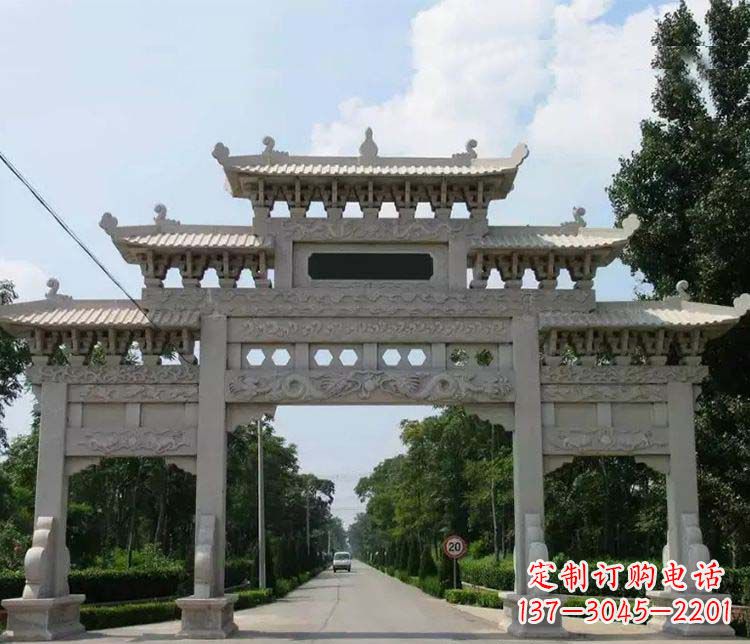 菏泽定制牌坊雕塑,传承中国传统文化