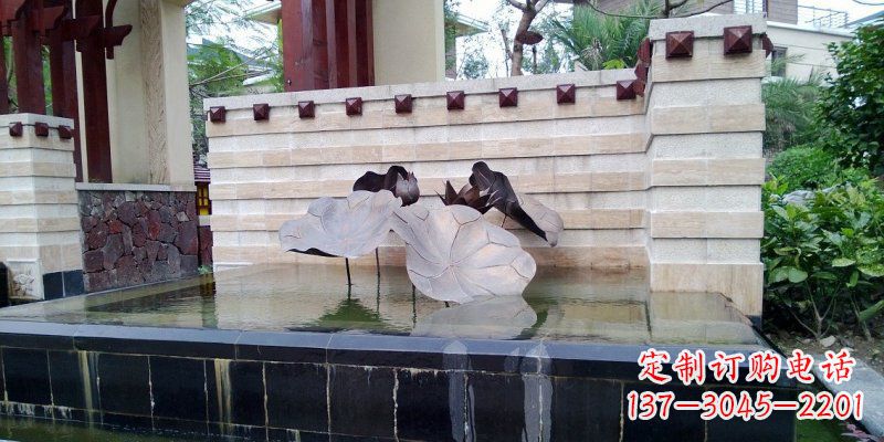 菏泽锻铜荷叶雕塑