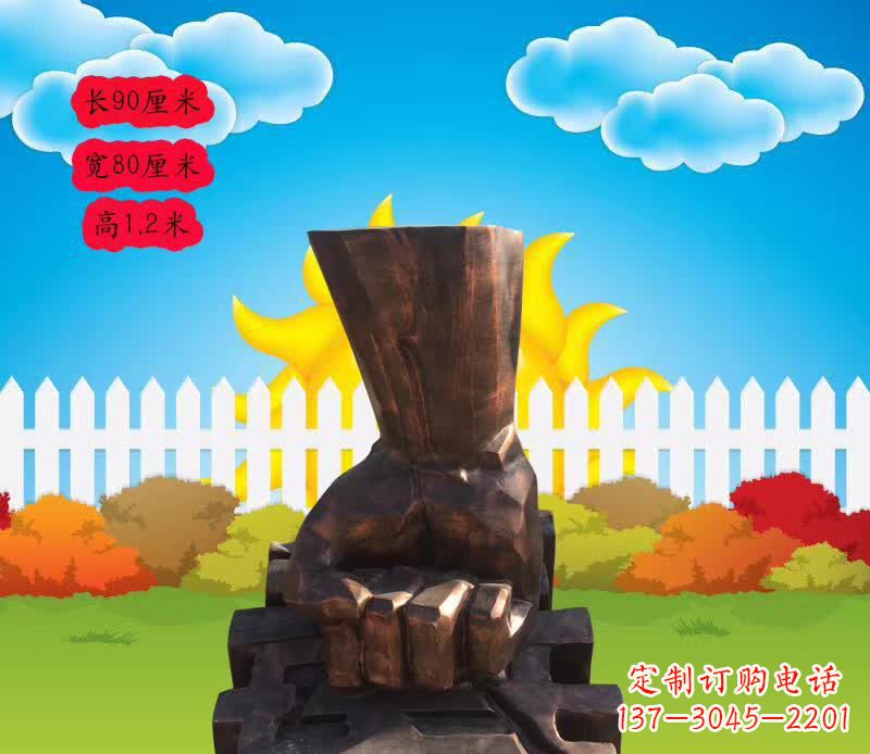 菏泽法治拳头铜雕